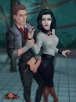 1girl age_difference arcincub ass before_sex bioshock bioshock_infinite black_hair blue_eyes booker_dewitt breasts brown_hair captured cigarette corset daughter disability elizabeth_(bioshock_infinite) erection forced incest male neck_ribbon penis petting thick_thighs unbuttoned underwater video_game_character video_game_franchise