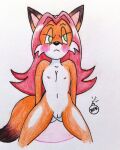 1girl anthro autumn_pingo cub fox precocious pussy rdk red_hair small_breasts webcomic_character