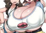 2_girls gray_impact hilda_(pokemon) hyper_breasts pokemon rosa_(pokemon) small_breasts