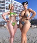  2_girls 3d asian asian_female beach big_breasts bikini black_hair blonde_hair blue_eyes blurry_background breasts british brown_eyes cammy_white capcom chun-li cleavage clothed clothing curvaceous curvy depth_of_field detailed_background double_bun duo english erect_nipples erect_nipples_under_clothes female_only green_clothing hair_bun hair_buns hair_over_one_eye hand_on_hip huge_breasts light-skinned_female light_skin mommy outside pale-skinned_female pale_skin portrait pose ryu4life sexy sexy_breasts short_hair standing street_fighter street_fighter_6 street_fighter_vi striped striped_bikini striped_swimsuit swimsuit swimwear thicc thick thick_thighs thighs three-quarter_portrait tied_hair wide_hips 