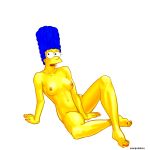  blue_hair hair marge_simpson tagme the_simpsons white_background yellow_skin 