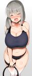  1girl 2021 absurd_res arm_up belly_button black_shorts black_tank_top bloomers blush blushing_profusely breasts cleavage closed_eyes female_focus female_only flustered game_controller grey_hair hand_on_chest high_res hips_grab holding_object huge_breasts jakko joycon_controller long_hair massive_breasts mature_female milf milf open_mouth out_of_breath pale-skinned_female pale_skin ring_fit_adventure shiny_skin short_shorts shorts side_ponytail simple_background skindentation slightly_chubby stockings sweat sweaty_body tank_top thick_thighs thigh_gap thigh_strap thighs tight_clothing tight_fit tired uzaki-chan_wa_asobitai! uzaki_tsuki visible_breath white_background white_thighhighs wide_hips workout workout_clothes 