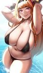  1girl 1girl bikini breasts cleavage female_only hololive huge_breasts kiryuu_coco looking_at_viewer roresu thick_thighs wide_hips 