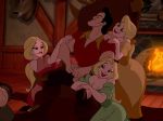 beauty_and_the_beast bimbettes claudia_(beauty_and_the_beast) cleavage dirtydisneybitches disney gaston laura_(beauty_and_the_beast) paula_(beauty_and_the_beast) triplets