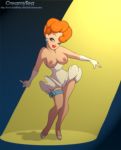 1girl creamytea_(artist) female female_only partially_clothed red_hot_riding_hood solo_female swing_shift_cinderella tex_avery topless