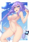  1girl 1girl areola bare_arms bare_shoulders blush braid breasts clitoris completely_nude completely_nude_female erect_nipples high_resolution hip_focus kazuneko_(wktk1024) long_hair medium_breasts navel neptunia_(series) nipples nude nude_female nude_filter open_mouth purple_eyes purple_hair purple_heart pussy smile symbol-shaped_pupils third-party_edit tied_hair twin_braids very_long_hair 