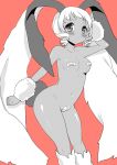  1girl animal_ears bandaid bandaid_on_pussy bandaids_on_nipples blush bunny_ears bunny_tail dark_skin drill_hair kurot lopunny monochrome navel nude pasties personification pokemon pokemon_(game) short_hair small_breasts solo tail twin_drills twintails 