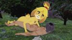 16:9 1boy 1girl animal_crossing animal_ears animal_tail ass bare_shoulders big_eyes big_head blush breasts canine canine_humanoid completely_nude completely_nude_female completely_nude_male cum cum_on_grass cum_on_ground feet forest happy interspecies isabelle_(animal_crossing) looking_at_partner looking_pleasured medium_breasts nipples open_eyes outside paizuri paizuri paizuri_lead_by_female penis penis_tip semen shoulders tails video_game video_game_character video_game_franchise