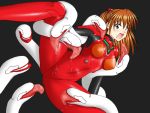  1_girl 1girl a10_nerve_clips asuka_langley_souryuu blue_eyes clothed clothed_female female female_human human long_hair long_red_hair mass_production_eva monster neon_genesis_evangelion plugsuit red_hair redhead restrained saliva 