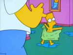  ass bart_simpson gif homer_simpson looking_back nude running the_simpsons towel water yellow_skin 