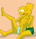  bart_simpson breasts brother_and_sister erect_penis evilweazel_(artist) fingering hand_in_panties incest legs_up lisa_simpson nipples the_simpsons thighs yellow_skin 