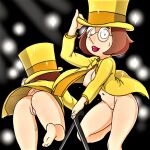 ass bintend9 bottomless breasts erect_nipples family_guy glasses jacket meg_griffin no_panties shaved_pussy thighs top_hat 