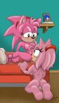  2012 amy_rose amy_rose_(classic) female hedgehog lesbian masturbation oral oral_sex pussy pussylicking sega selfcest sex sonic sonic_(series) sonic_team sonic_the_hedgehog spazman square_crossover vaginal 