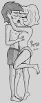  2017 blush drawing freckles french_kiss french_kissing jackie_lynn_thomas kiss kissing marco_diaz monochrome panties poland_(artist) sketch star_vs_the_forces_of_evil topless underwear 