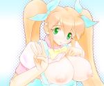 huge_breasts milky_bar shirt_lift sumomo_(milky_bar) v