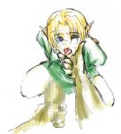  bdsm blonde_hair blue_eyes bondage bound censored cum face_stroking facial forced ganondorf hair link male_focus multiple_boys nintendo open_mouth penis pointy_ears tears the_legend_of_zelda tongue white_background yaoi 