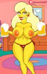  erect_nipples huge_breasts large_areolae raydonxd the_simpsons thighs thong titania_(the_simpsons) 