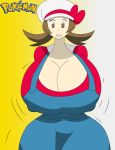 big_breasts breast_expansion breasts brown_eyes brown_hair huge_breasts igphhangout kotone_(pokemon) lyra lyra_(pokemon) pokemon solo