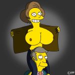  big_breasts breasts edna_krabappel huge_breasts nipples teacher the_simpsons yellow_skin 