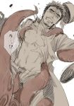 1boy axis_powers_hetalia blush clenched_teeth hat male_focus monster muscle nipples octopus octopus_tentacles open_clothes open_fly open_shirt rape restrained sex shirt struggling teeth tentacles_on_male torn_clothes turkey_(hetalia) undressing unzipped