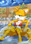  anthro bath bbmbbf big_breasts bikini blue_eyes breasts canine crossgender erect_nipples female fox genderswap hair miles_&quot;tails&quot;_prower millie_tailsko mobius_unleashed navel nipples orange_hair palcomix sega sonic_(series) sonic_team sonic_the_hedgehog_(series) text tight_clothing water 