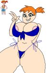 big_breasts big_hips metalpipe55_(artist) micro_bikini misty_(pokemon) orange_hair pokemon pokemon_(game) simple_background