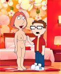  american_dad breasts crossover erect_nipples family_guy glasses lois_griffin nude shaved_pussy steve_smith thighs touching_breast 