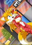  anthro bbmbbf big_breasts blue_eyes blush breasts canine cleavage crossgender erect_nipples female fox genderswap hair midriff miles_&quot;tails&quot;_prower millie_tailsko mobius_unleashed navel nipples orange_hair palcomix sega sonic_(series) sonic_the_hedgehog_(series) 