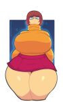  1girl 1girl alternate_breast_size big_breasts breasts clothed_female female_focus female_only freckles glasses hanna-barbera high_res huge_breasts nerd rough_sketch scooby-doo short_hair skirt solo_female solo_focus sweater tagme teen thick_thighs velma_dinkley wide_hips zetaskully 
