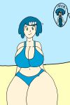  beach big_breasts big_legs bikini lana&#039;s_mother lana_(pokemon) metalpipe55_(artist) milf pokemon pokemon_(anime) simple_background 