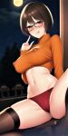  big_breasts cameltoe erect_nipples_under_clothes glasses panties scooby-doo spread_legs stockings thighs velma_dinkley 