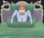  1girl 1girl 1girl alluring athletic_female bare_legs bed bedroom big_breasts blue_skin completely_nude female_abs fit_female grey_skin midna midna_(true) nawa88 nude orange_hair pillow purple_toenails red_eyes seductive sheets the_legend_of_zelda twili twili_midna twilight_princess 