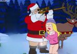  american_dad chainmale cheating_wife christmas deer erection fellatio francine_smith glowing pussy reindeer reindeer_penis rifle santa_claus testicles 