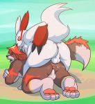  4_toes anal anal_penetration ass blush clamcrusher claws cum cum_in_ass cum_inside furry gay hindpaw male male_only nude pawpads paws penetration penis pokemon sex soles testicles toe_claws toes zangoose 