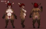 1girl anthro chubby furry model_sheet ojififo red_(ojififo) simple_background