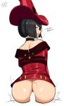  1boy 1girl anal anal_penetration ass big_ass black_hair blush bubble_butt buttholemagick choker clothed clothed_sex female_focus girl_on_top green_eyes guilty_gear huge_ass i-no large_ass lipstick looking_at_viewer looking_back male/female penis pov pov_ass reverse_cowgirl_position round_ass short_hair text witch_hat 