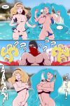  big_breasts breasts comic covering_breasts dave_cheung dave_cheung_(artist) high_resolution league_of_legends luxanna_crownguard nude outside pussy small_breasts sona_buvelle torn_clothes zed_(league_of_legends) 