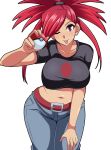 1girl alluring big_breasts clothed_female female_focus female_only flannery_(pokemon) humans_of_pokemon long_hair nintendo nishida_megane pokemon red_hair solo_female solo_focus voluptuous 