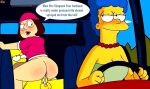 crossover cum_inside dialogue family_guy homer_simpson marge_simpson meg_griffin puffy_pussy red_anus the_simpsons uso_(artist) yellow_skin
