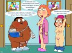  age_difference blushing breasts broken_arm cleveland_brown cleveland_brown_jr. dialogue dr._julius_hibbert erection family_guy imminent_sex interracial lois_griffin meg_griffin nude_female nude_male puffy_pussy red_anus the_cleveland_show uso_(artist) 