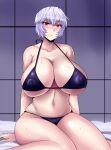  1girl 1girl big_breasts clothed_female female_focus female_only light_blue_hair neon_genesis_evangelion nipples_visible_through_clothing nishida_megane red_eyes rei_ayanami short_hair solo_female solo_focus 