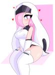  ami big_ass big_breasts blush geoexe gwain_saga nipple_bulge nun nun&#039;s_habit pink_hair stockings thick_thighs 