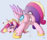  1girl 2013 after_sex alicorn anus ass creampie cum cum_drip cum_in_ass cum_in_pussy cum_inside cum_leaking cutie_mark drooling female female_only friendship_is_magic horn my_little_pony open_mouth pony princess_cadance pussy ratofdrawn saliva tail top-down_bottom-up wings 