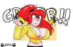  1girl annoyed big_breasts breasts pissed red_hair red_lips streamer windy_girk youtube youtuber_girl 