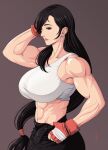  1girl 1girl big_breasts brown_eyes brown_hair clothed_female female_focus female_only final_fantasy final_fantasy_vii long_hair lunasanguinis muscle muscular_female solo_female solo_focus tagme tifa_lockhart video_game_character video_game_franchise 