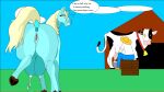  bell blonde_hair blue_horse blush cow farm farmer horse hot_paw_175 lactaid mare pussy tail udders 