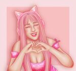 arigameplays breasts happy heart pink_hair pink_lips streamer twitch.tv