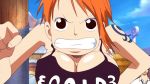  angry breasts cap cleavage female nami one_piece tattoo 