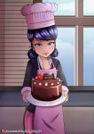  apron birthday birthday_cake cake female female_only food marinette_cheng miraculous_ladybug solo solo_female the_dark_mangaka 