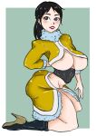  1girl alluring avataro_sentai_donbrothers big_breasts caseycill cleavage haruka_kito high_heels santa_outfit super_sentai under_boob 